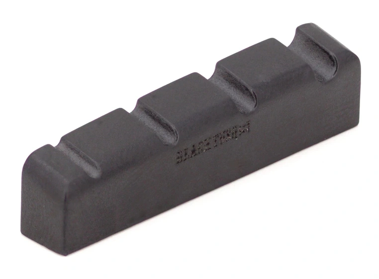 Graph Tech PT-1238-60 Black TUSQ XL Slotted Bass Nut, 4-Str. Rounded, Flat 