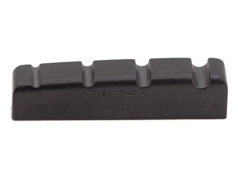Graph Tech PT-1238-60 Black TUSQ XL Slotted Bass Nut, 4-Str. Rounded, Flat 