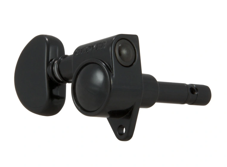 Grover 106BC Original Locking Rotomatics w/Round Button Single Black Chrome (R) 