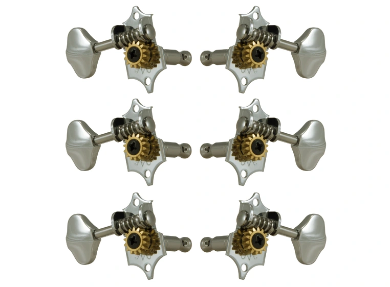 Grover V97N Original Sta-Tite Vertical Guitar Machine Heads, 3+3 - Nickel 