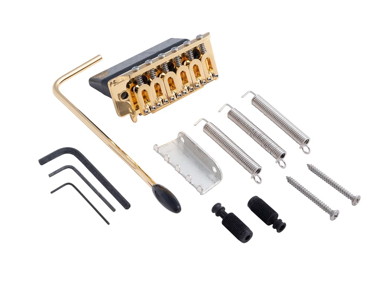 Hipshot 6-String US Flat Plate Tremolo Bridge - Gold 
