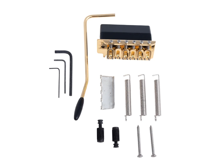 Hipshot 6-String US Flat Plate Tremolo Bridge - Gold 