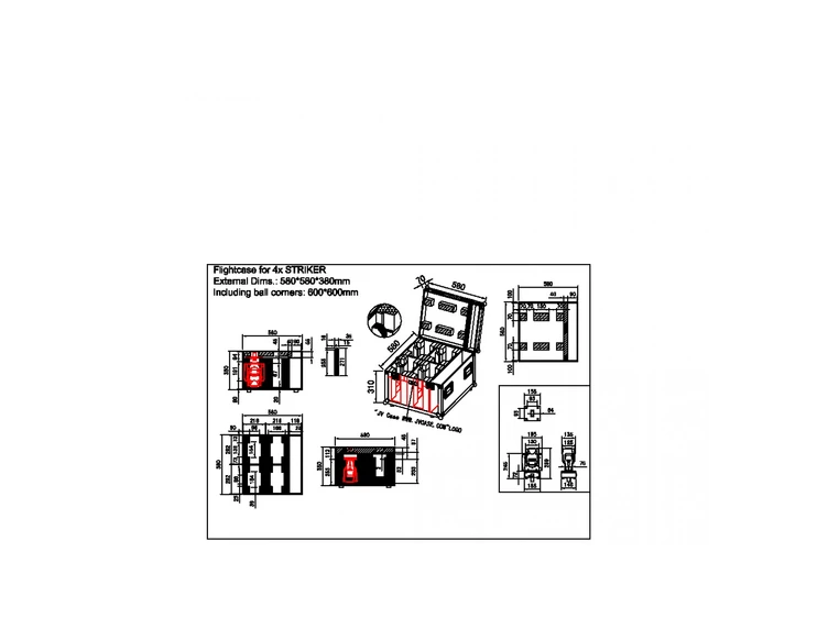 JB Systems Flightcase for Striker Passer 4 x Striker/Clubwash/Clubspot 