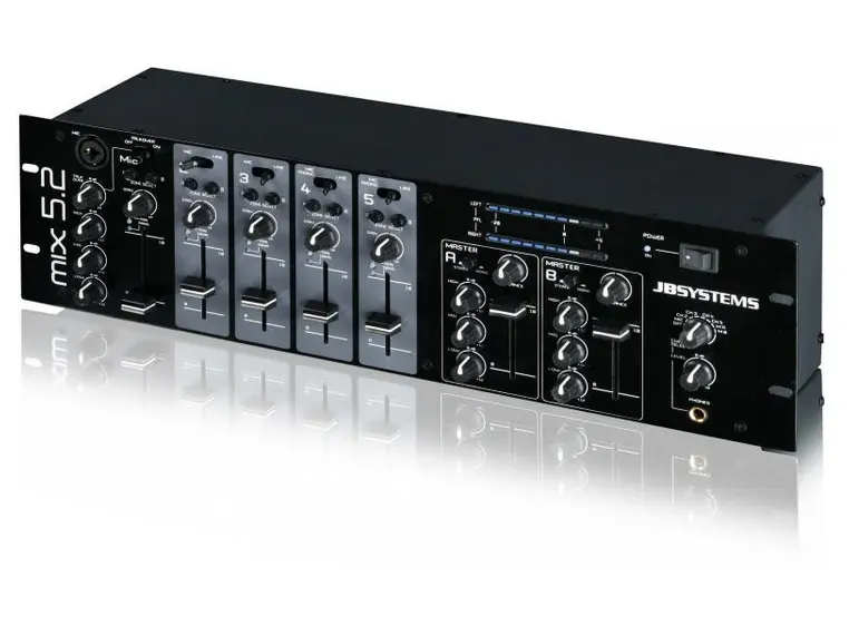 JB Systems MIX 5.2 sonemikser 2 soner (balansert), 11 innganger 