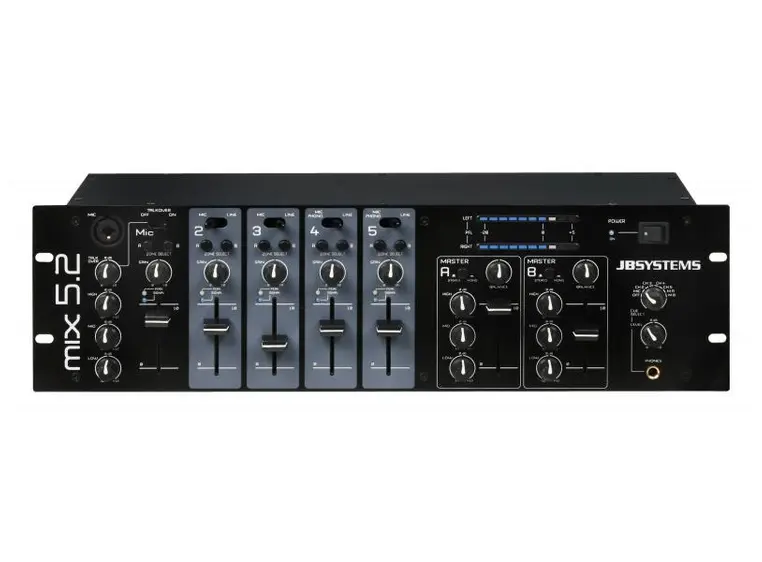 JB Systems MIX 5.2 sonemikser 2 soner (balansert), 11 innganger 