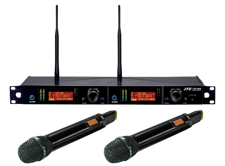JTS UF-20R/JSS-20 Trådløst system 2-kanals m/ 2 håndmik - 510-570 MHz 