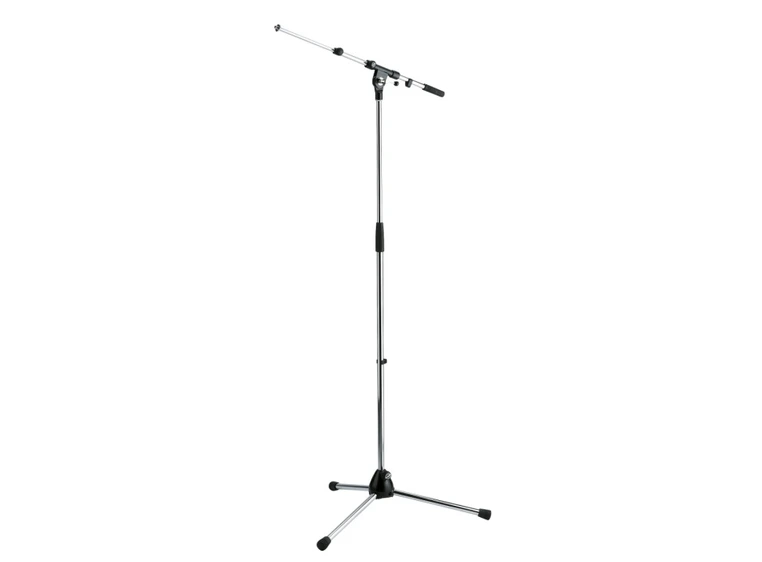 K&M 210/9 Mikrofonstativ ekstra langt Lange ben, lang bom, krom finish 