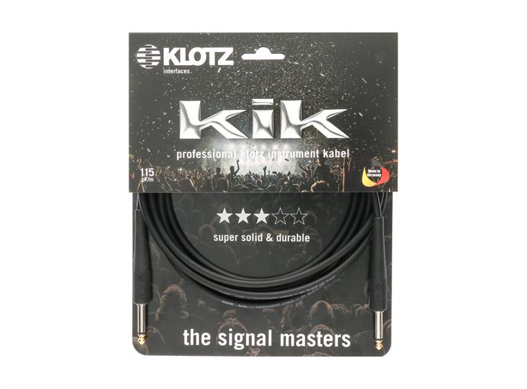 Klotz KIK Instr.Cable metal angled jack bk 3m