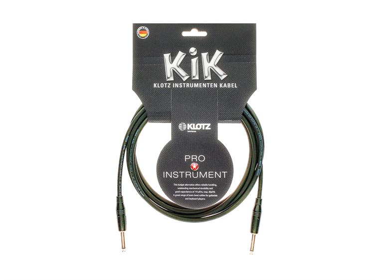 Klotz KIK Instr.Cable metal angled jack bk 3m