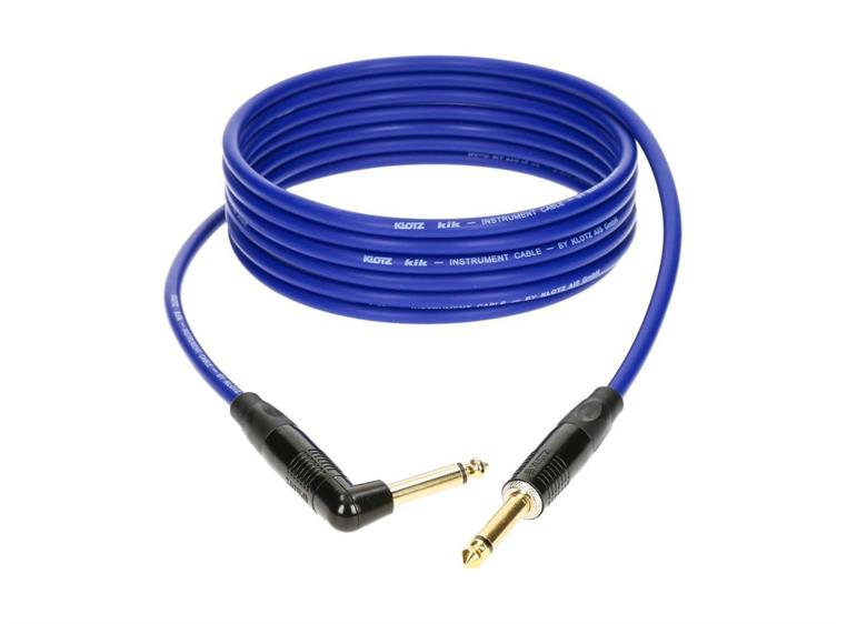 Klotz KIK Instr.Cable straight-angled metal jack blue 1,5m