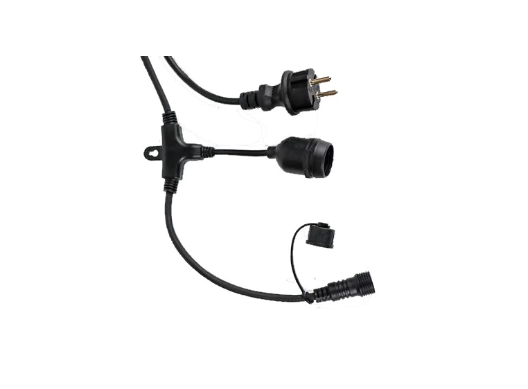 LUCENTI lyslenke 10 x E27 sokkel, 5 m 0,5 meter mellom hver sokkel, Shuko 