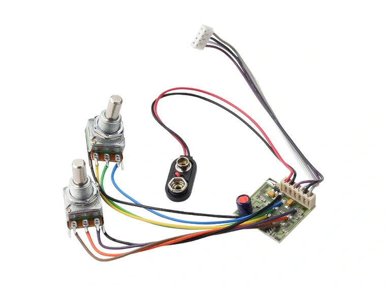 MEC 2-Way Electronics for Passive P-ups Bass / Treble Controls only, Lefthand 