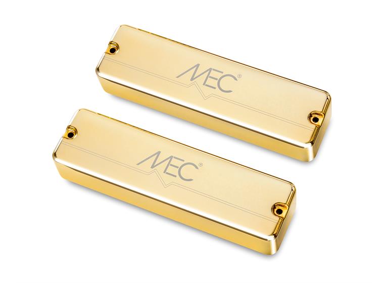 MEC Passive Soapbar Bass Pickup Set Metal Cover, 6-String - Gold