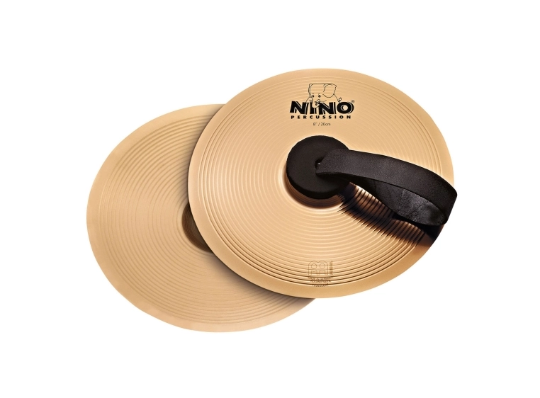 Nino Percussion BR20 Brass cymbal pair 8" w/straps 