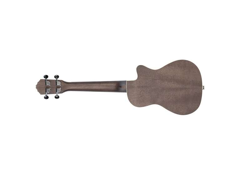 Ortega RUCOAL-CE-L Concert ukulele med mik. Earth, See Thru Black, Lefthand 