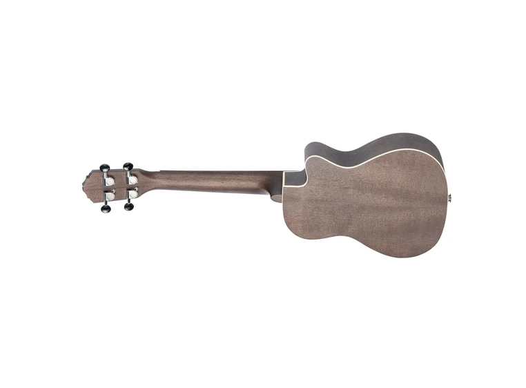 Ortega RUCOAL-CE-L Concert ukulele med mik. Earth, See Thru Black, Lefthand 