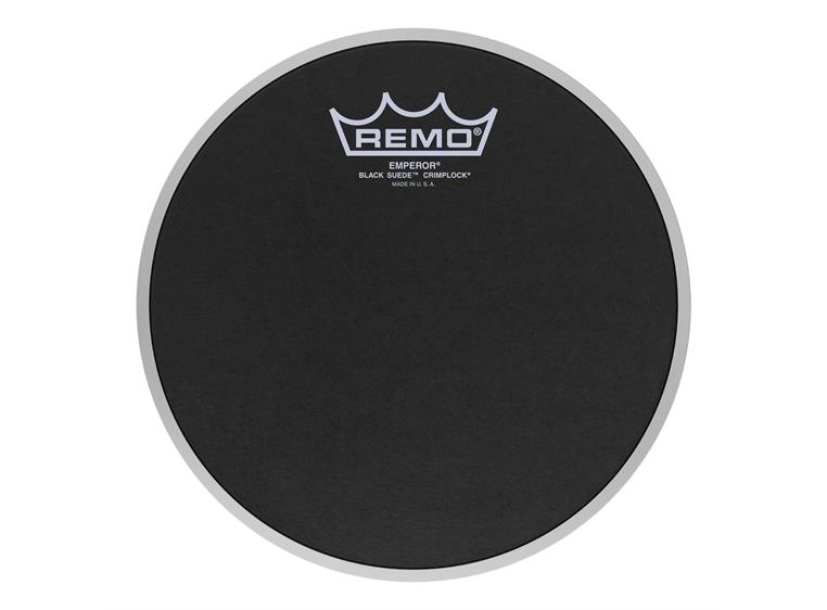 Remo ES-0808-MP- Emperor Black Suede Crimplock Tenor Drumhead, 8"