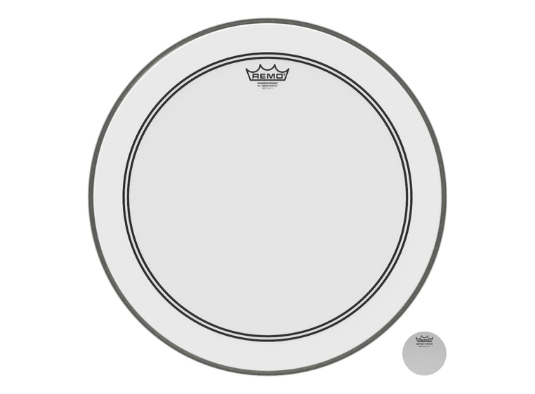 Remo P3-1220-C2- Powerstroke P3 Smooth White Bass Drumhead, 20" 
