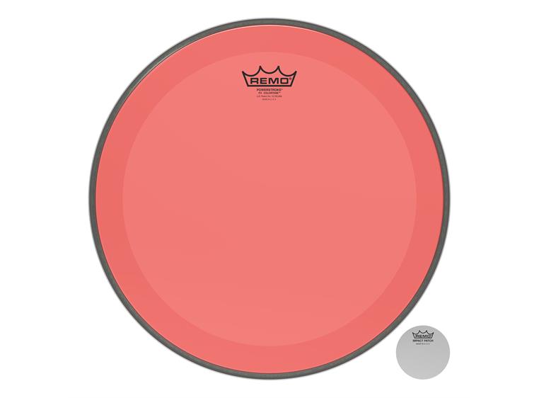 Remo P3-1316-CT-RD Powerstroke P3 Colortone Red Bass Drumhead, 16"