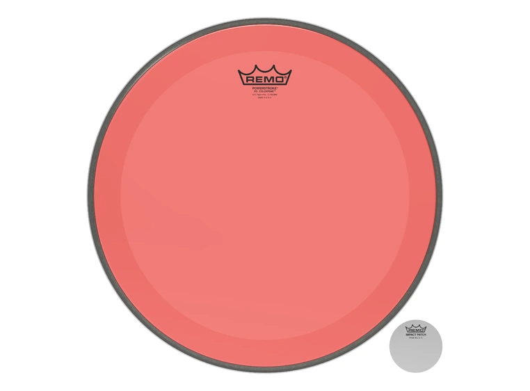 Remo P3-1316-CT-RD Powerstroke P3 Colortone Red Bass Drumhead, 16" 