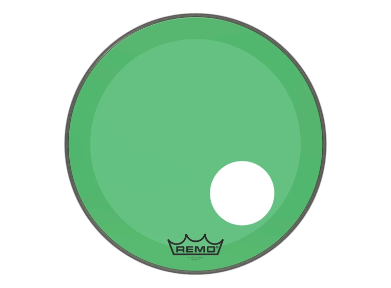 Remo P3-1320-CT-GNOH Powerstroke P3 Colortone Green Bass 20", 5" Offset Hole 