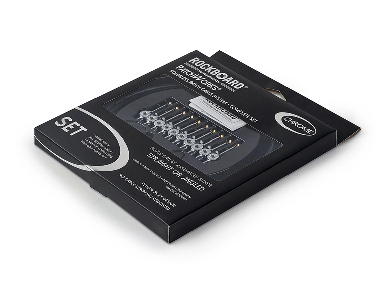 RockBoard Solderless Patch Cable Set PatchWorks, + 10 Plugs, 300 cm, Chrome 