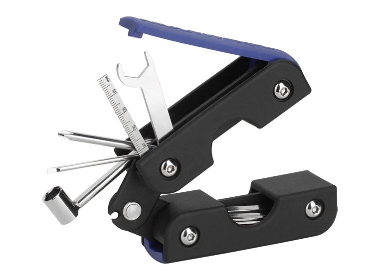 RockCare MultiTool (Inch / Blue) 13-In-1 Set with String Winder for Guitar & Bass