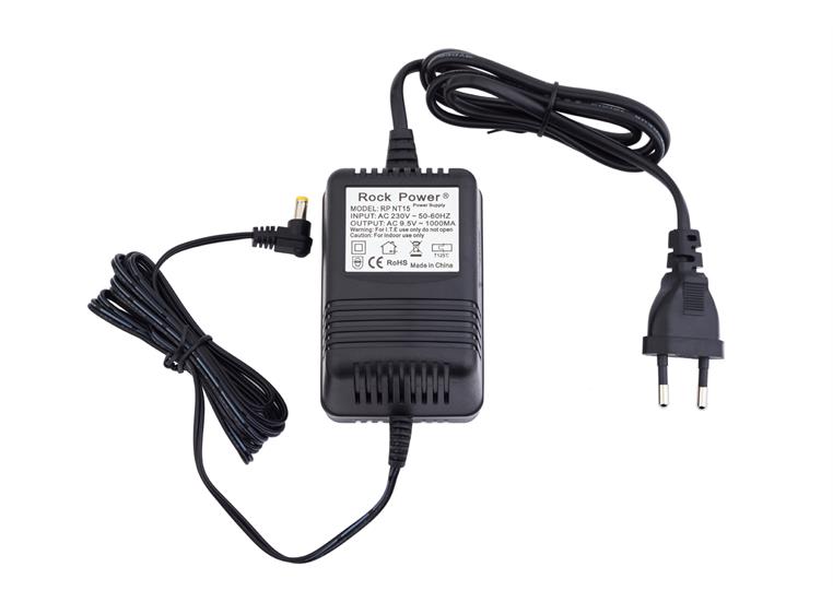 RockPower NT 15 - Power Supply Adapter 9,5V AC, 1.000 mA, Euro Plug