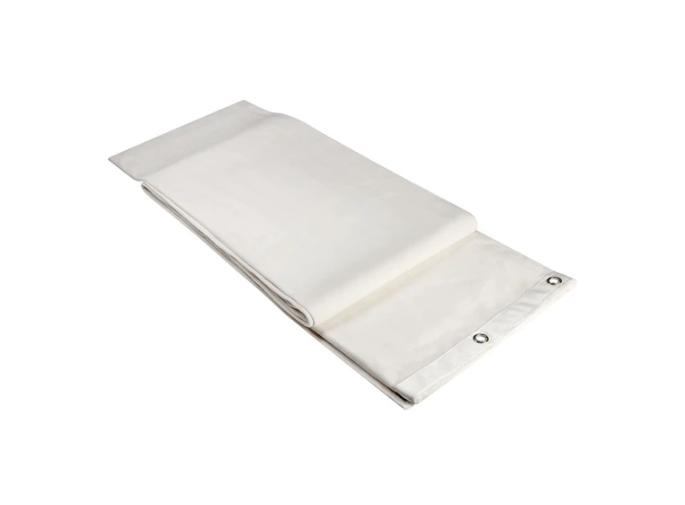 Sceneteppe molton 3x4m ferdigsydd Hvit, 500g/m2, maljer i bredden (4m) 