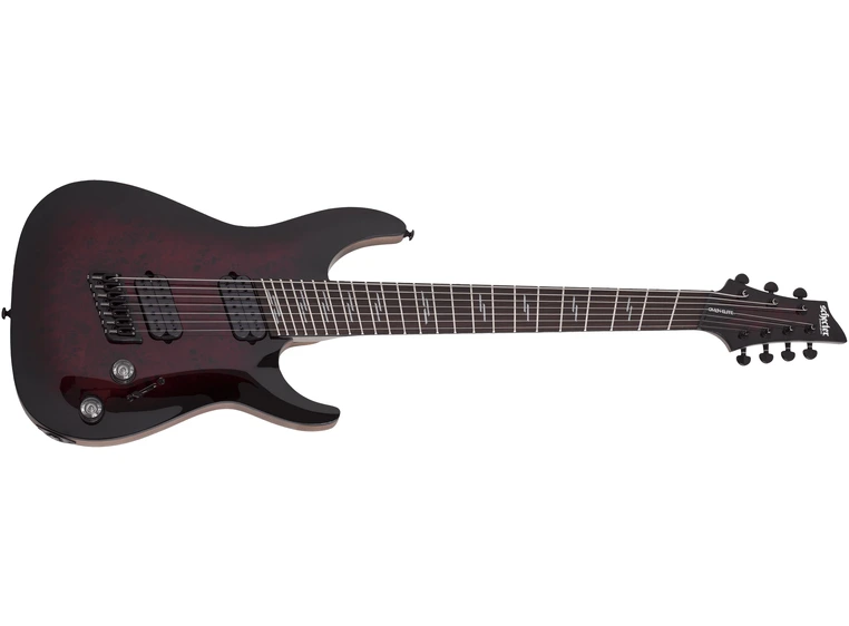Schecter Omen Elite-7 Multiscale Black Cherry Burst 