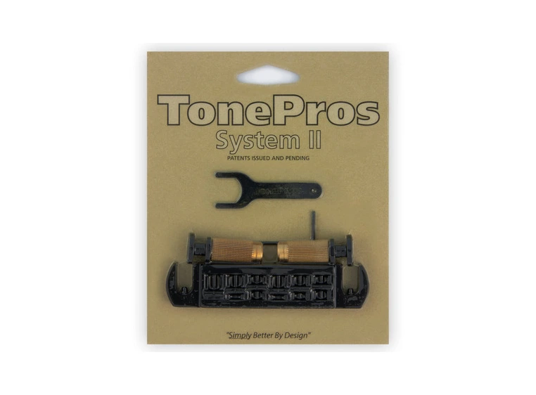TonePros AVT2P B - Wraparound Bridge with SPRS2 Locking Studs - Black 