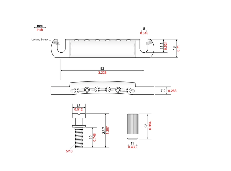 TonePros LPM04 C - Standard Tune-O-Matic Bridge and Tailpiece Set - Chrome 