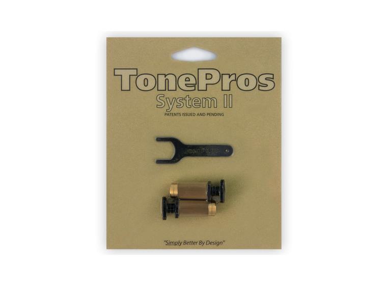 TonePros SPRS2 B - Standard Brass Locking Studs (P-Style) - Black