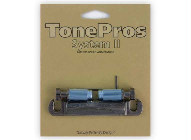 TonePros T1ZS BC - Standard Tailpiece (Locking Stop Bar) - Black Chrome