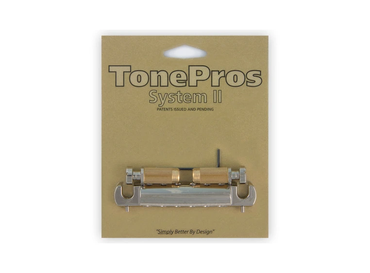 TonePros VTNA N - Vintage Style Alu Wraparound Tailpiece with SS1, Nickel 