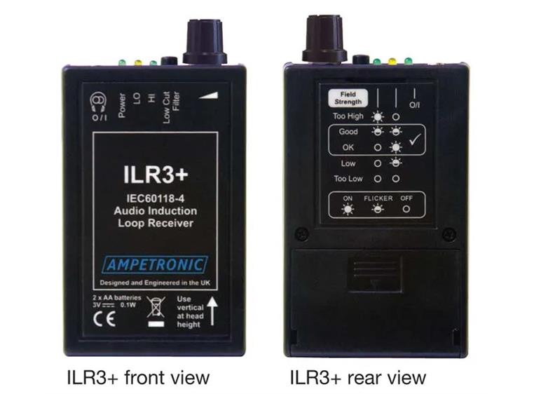 Ampetronic ILR3+ tester/mottaker Teleslynge m/hodetelefon LED indikator