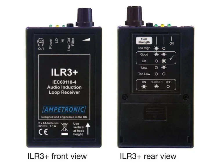 Ampetronic ILR3+ tester/mottaker Teleslynge m/hodetelefon LED indikator 