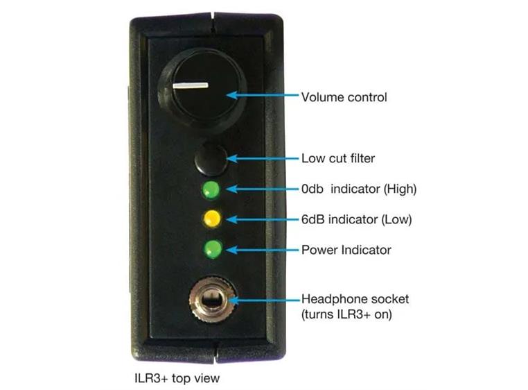 Ampetronic ILR3+ tester/mottaker Teleslynge m/hodetelefon LED indikator