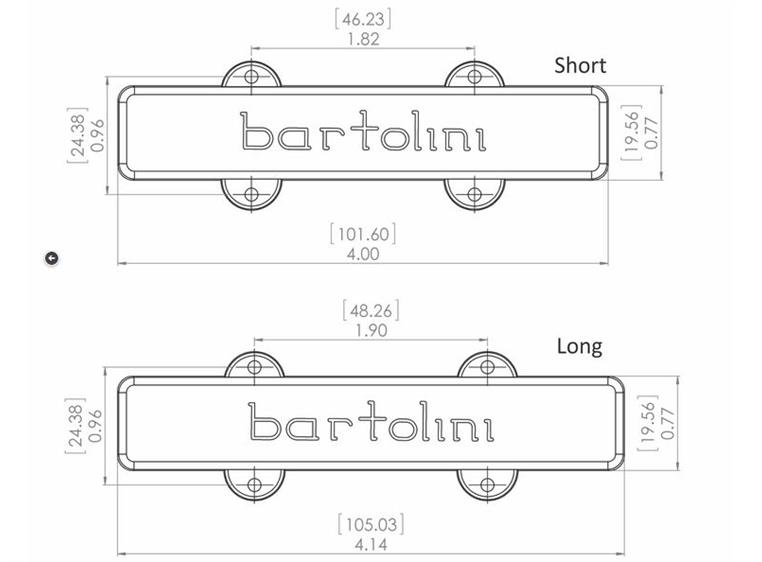Bartolini 57J1 L/S Jazz Bass Pickup Dual In-Line Coil, 5-String, Set