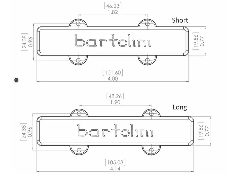 Bartolini 57J1 L/S Jazz Bass Pickup Dual In-Line Coil, 5-String, Set 