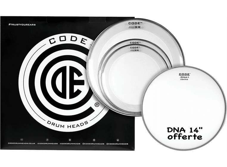 Code Drumheads TPRRCLRS, DNA Std Pack 12" 13" 16" DNA clear +14" coated