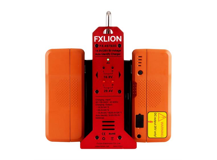 FXLION FX-4S7S2D Bi-voltage V-lock lader 29.4V, 5.0A