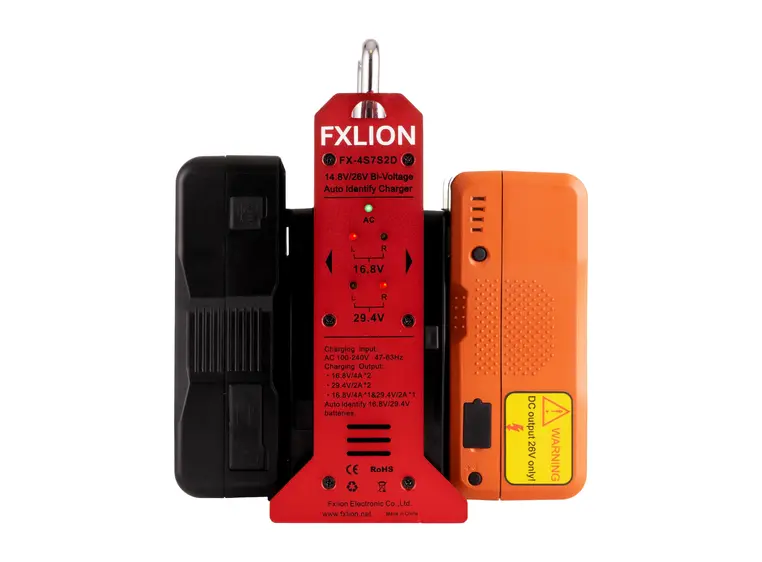 FXLION FX-4S7S2D Bi-voltage V-lock lader 29.4V, 5.0A 