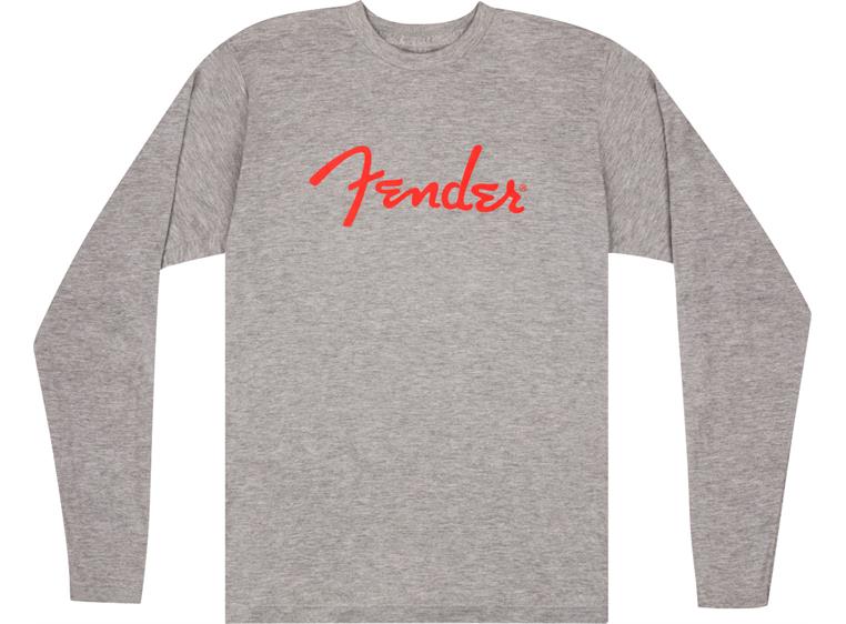 Fender Spaghetti Logo L/S T-Shirt Heather Gray, S