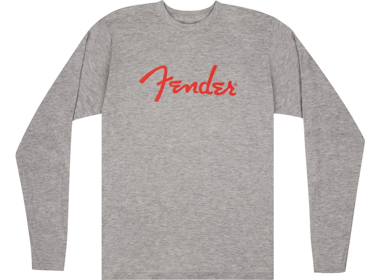 Fender Spaghetti Logo L/S T-Shirt Heather Gray, S 