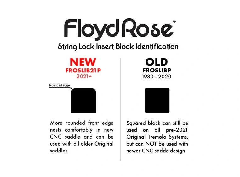 Floyd Rose String Lock Insert Blocks 6 pcs. 2021+ Version (FROSLIB21P) 