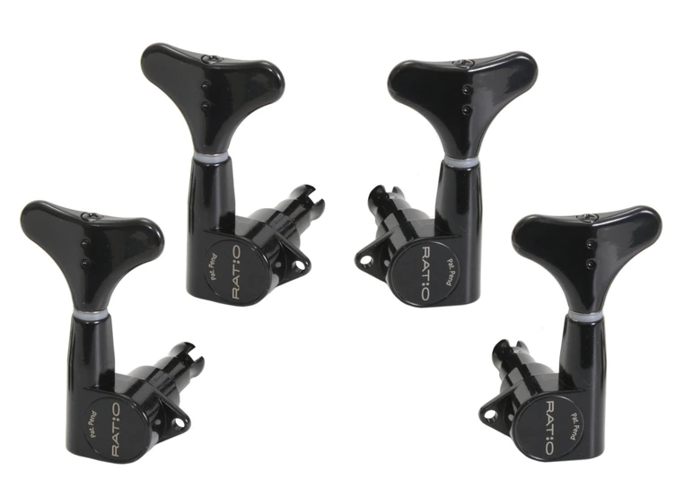 Graph Tech PRB-4220-B0 Ratio Bass Machine Heads, 2 + 2 - Black 