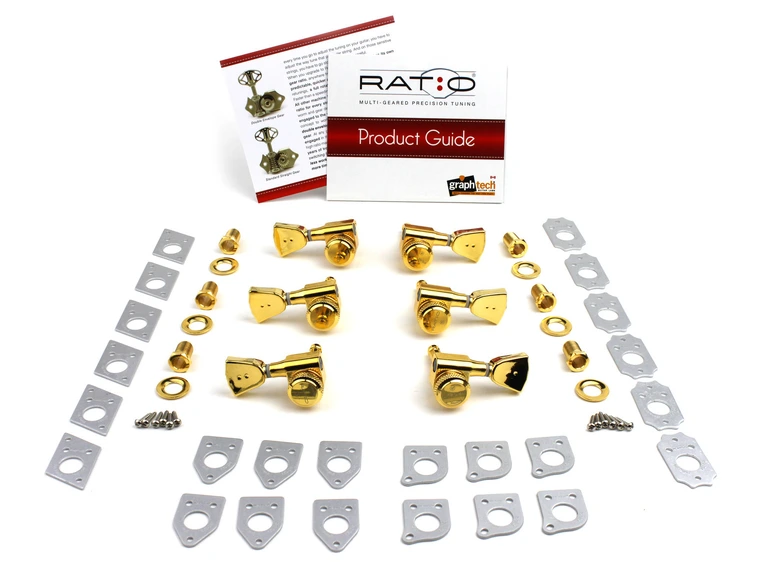 Graph Tech PRL-8341-LG0 Ratio Electric Locking Machine Heads 3+3, LH - Gold 