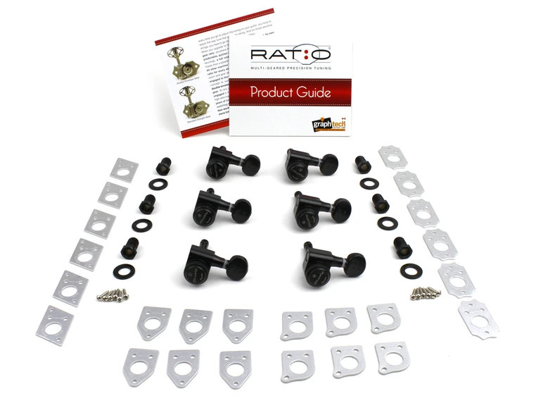 Graph Tech PRL-8731-B0 Ratio Electric Locking Machine Heads (Left) - Black 