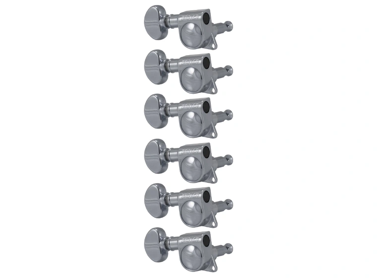 Grover 305CL6 Mid-Size Rotomatics Chrome w/Round Button, 6-in-Line, LH (Right) 